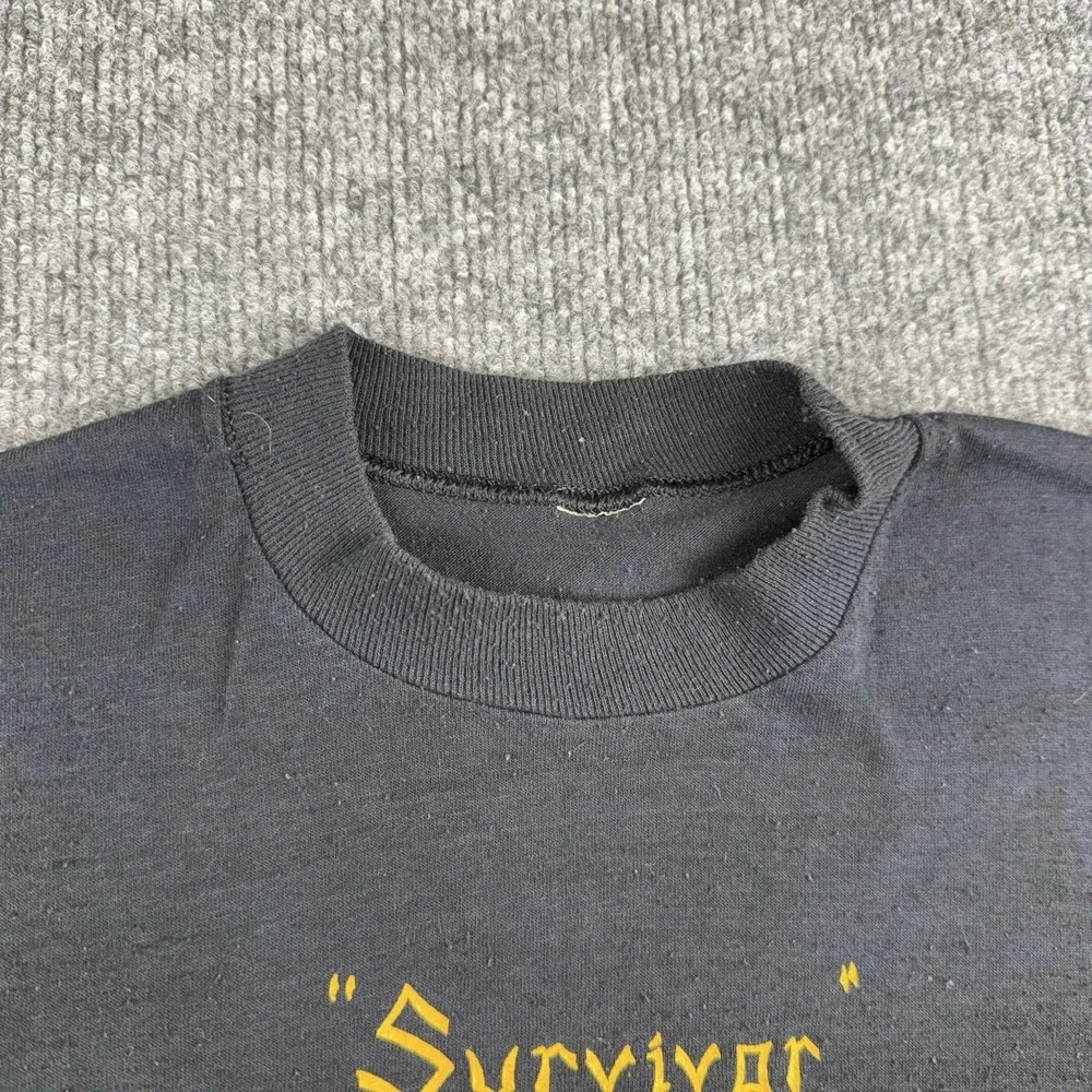 Vintage Quenemo Survivor Shirt Mens Small Black‎ Friday 13th 1979 Single Stitch